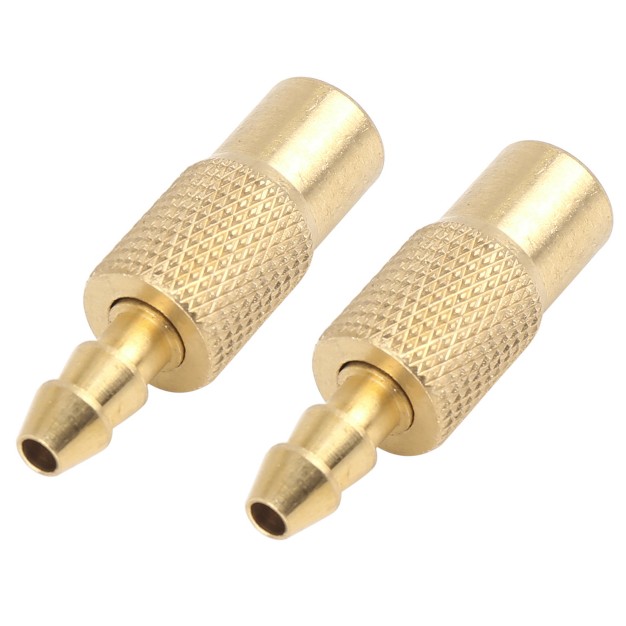 Unique Bargains Air Chuck Adapter Tire Inflator Tire Chuck Compressor Pump 6 5mm Gold Tone 2pcs