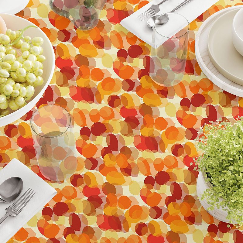 Square Tablecloth， 100% Polyester， 54x54， Autumn Abstract Leaves