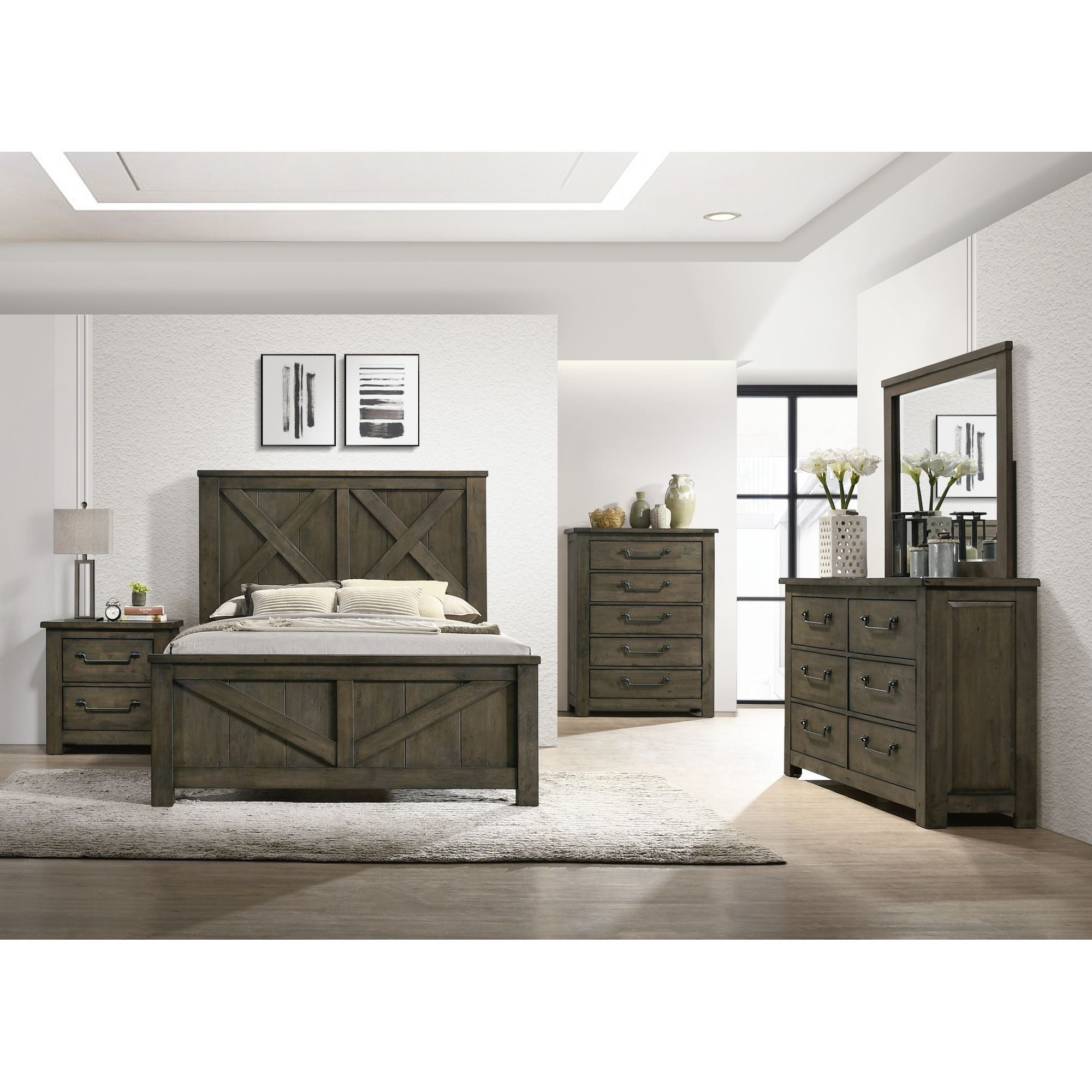 Picket House Furnishings Memphis Queen Panel 3PC Bedroom Set in Grey - - 32916583