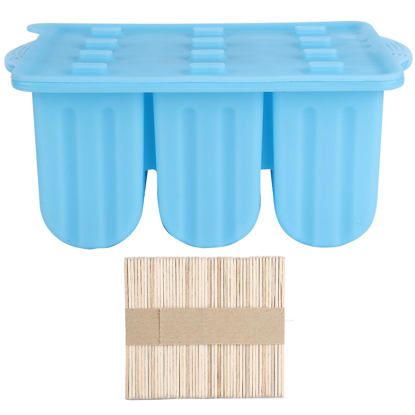 Blue 12grid Ice Cubes Mold Reusable Diy Ice Cream Making Tools Kitchen Accessories With Lid