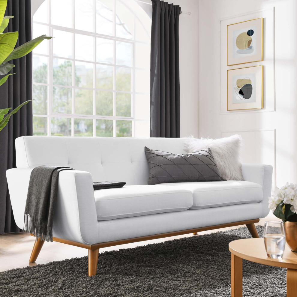 Engage Upholstered Fabric Loveseat   Midcentury   Loveseats   by Modway  Houzz