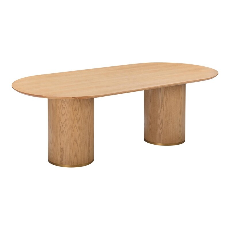 Brandy Natural Ash Wood Oval Dining Table   Natural