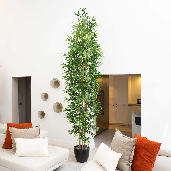 11' Artificial Bamboo Tree with Real Bamboo Trunks