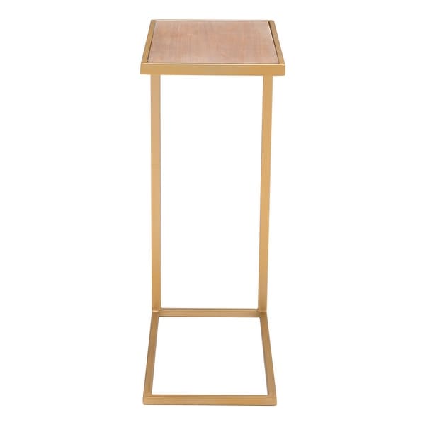 Ike Side Table Brown and Gold - Brown， Gold - 18.1