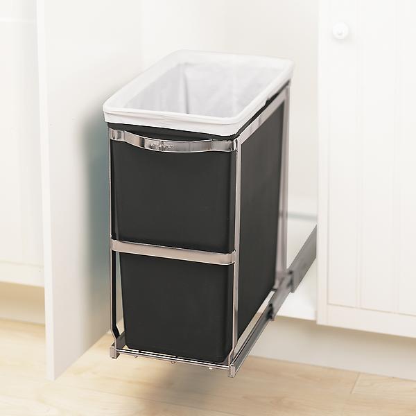 simplehuman Black 8 gal Under the Counter PullOut Trash Can