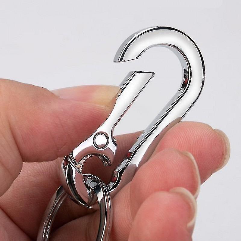 2pcs Mini Keychains Metal Waist Hanging Keychains Anti-lost Buckles Clip Keyring Buckles Carabiners Keychains Outdoor Caribiners  2pcs