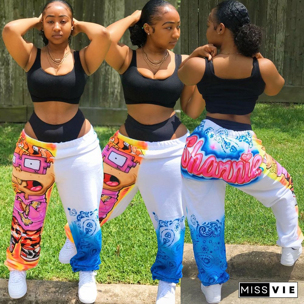 Urban Digital Positioning Printing Sports Harem Pants