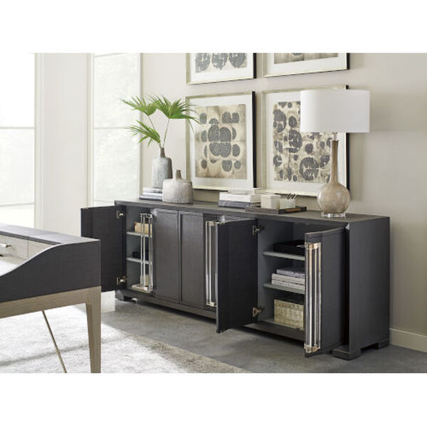 Studio Designs Gray Anthology Linen Long Media Console