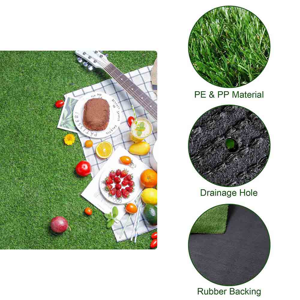 Yescom Artificial Grass Turf Fake Carpet Mat Drainage Patio 5'x3 3/10'