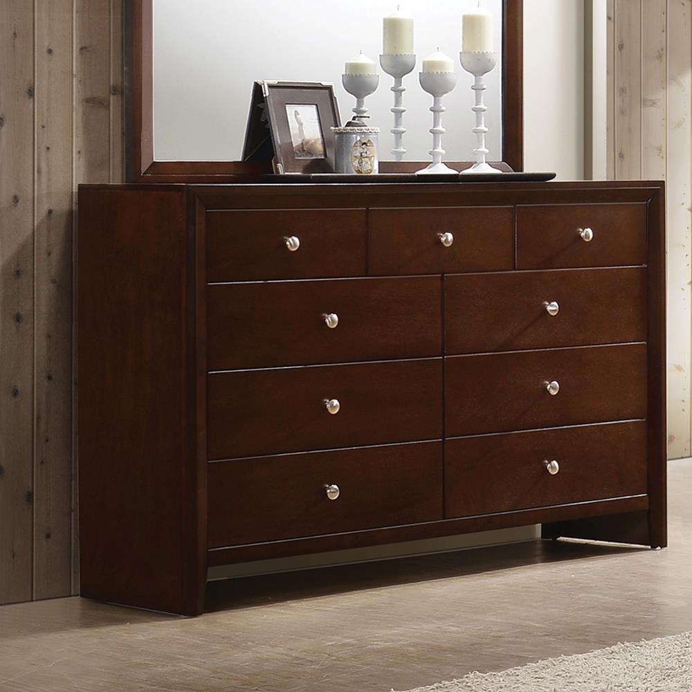 Serenity Rectangular 9-drawer Dresser Rich Merlot