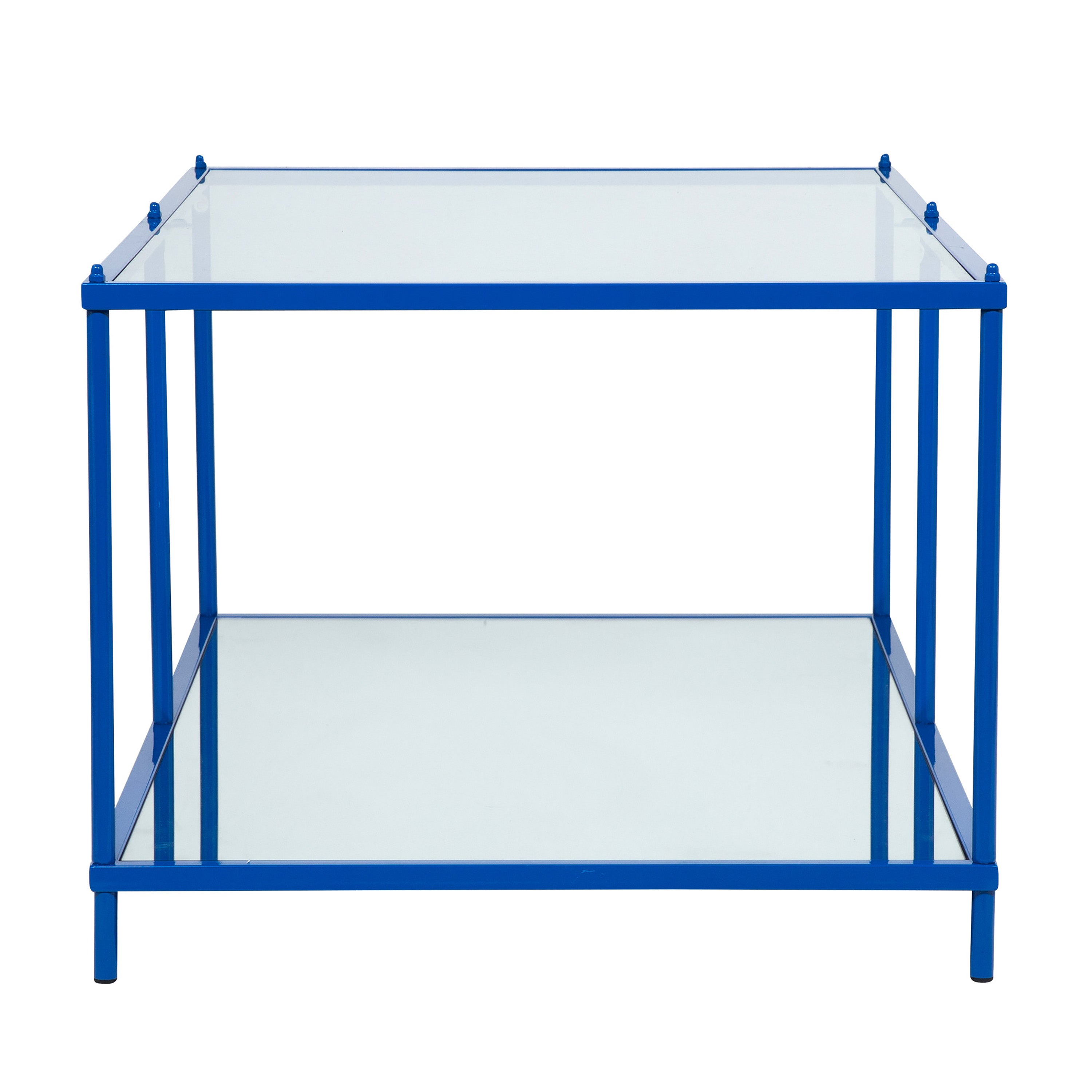 Furniture of America Tenne Contemporary Glass Top Rectangle Coffee Table, Blue