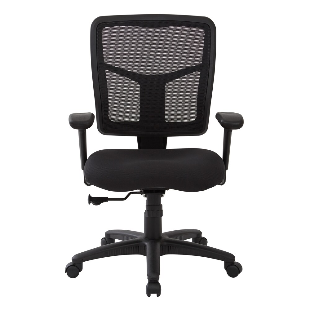 Black Mesh Back with Dove Black Fabric Seat Chair  2 to 1 Synchro Tilt