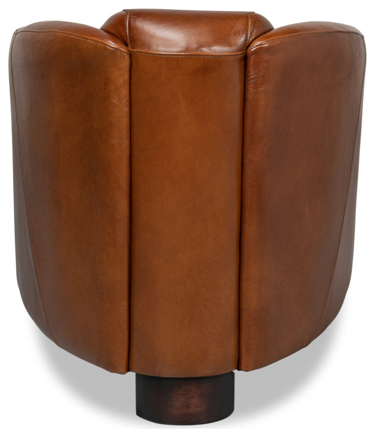 Mandy Arm Chair Retro Style Leather Club Chair   Eclectic   Armchairs And Accent Chairs   by Sideboards and Things  Houzz