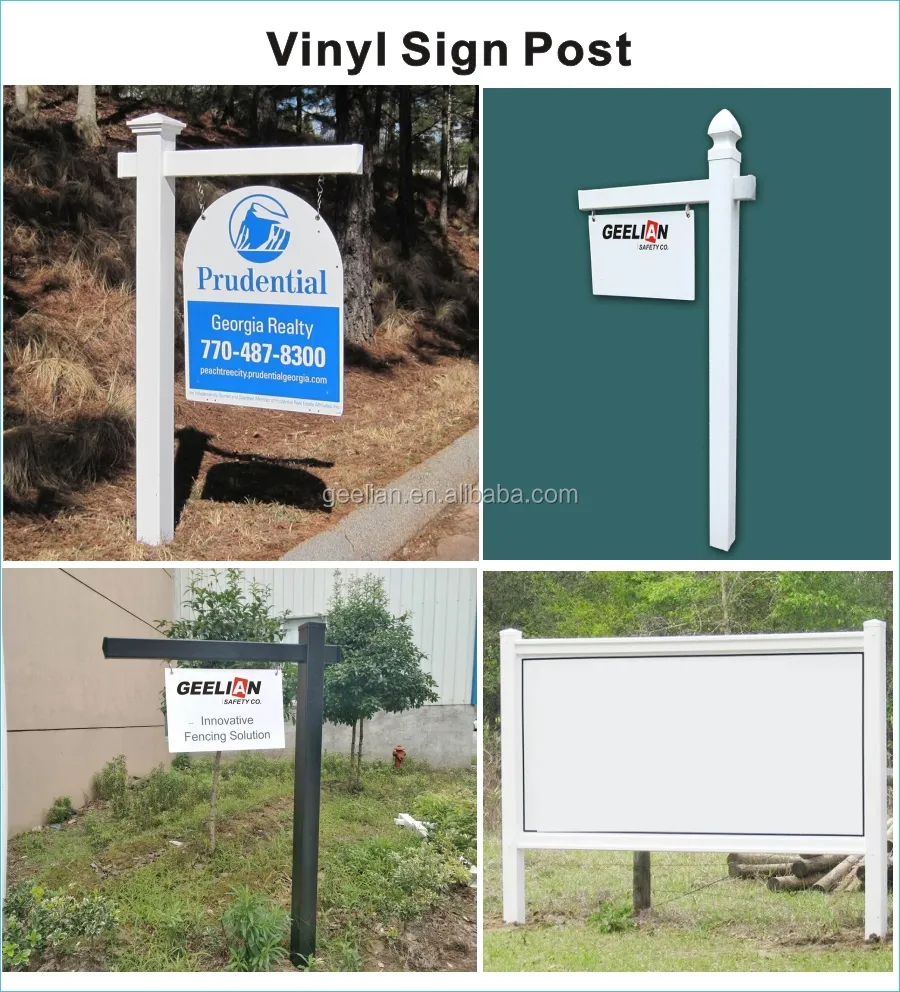 Factory Supply Vinyl PVC Plastic Real Estate Post Sign