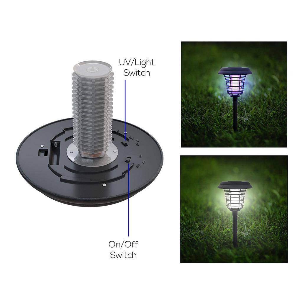 LIGHTSMAX Solar Mosquito Insects Zapper Outdoor LED Pathway Garden Light (4-Pack) BZ47X4