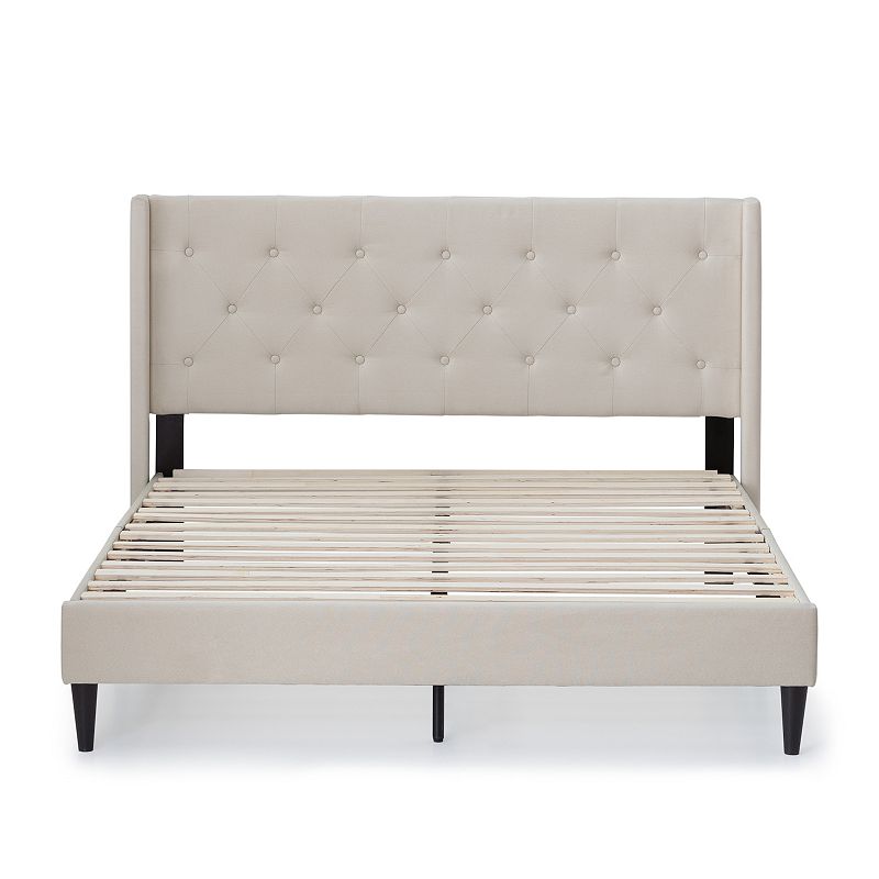 Lucid Dream Collection Upholstered Wingback Diamond Tufted Bed