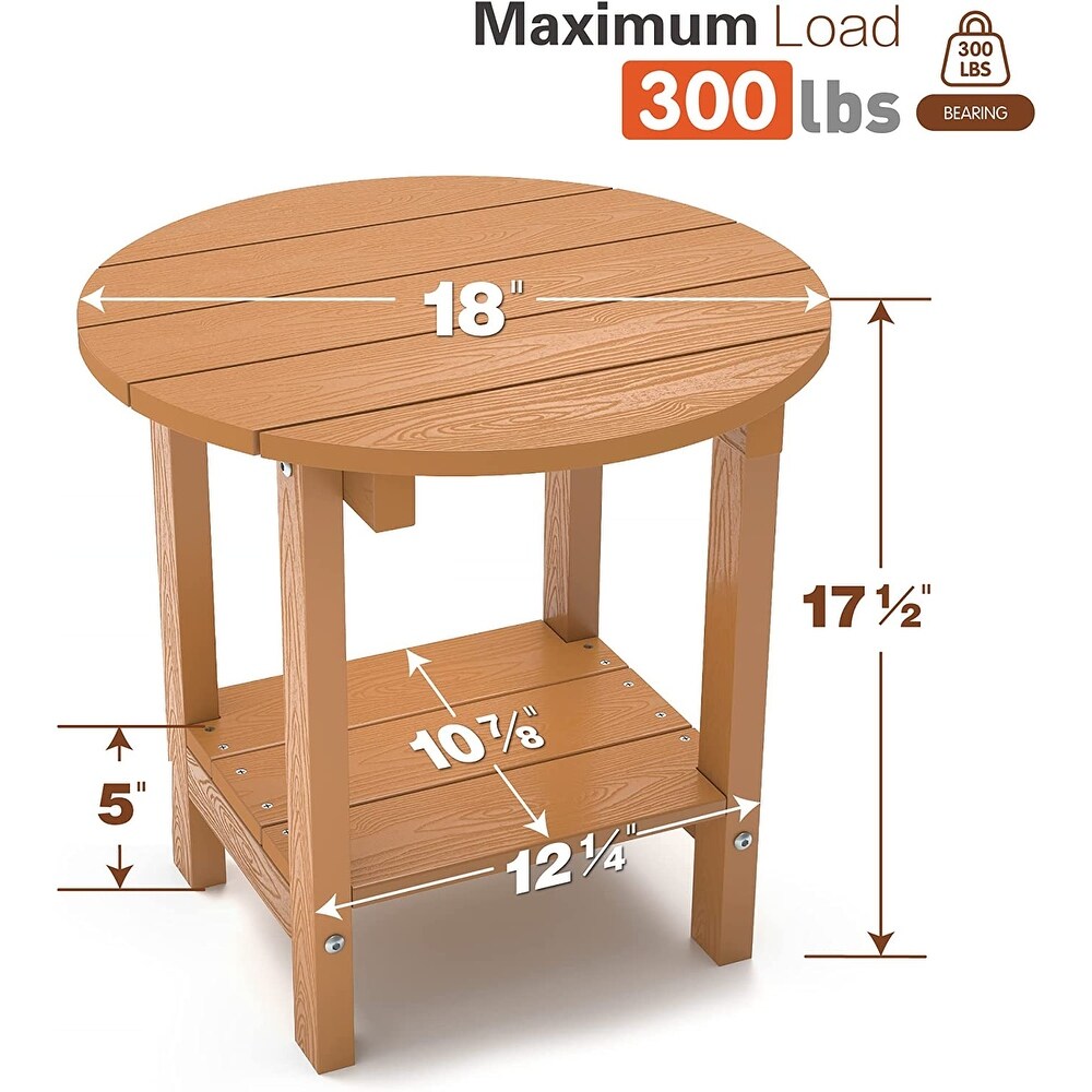 WINSOON 3 Piece  Weather HIPS Outdoor Cup Holder Adirondack Chairs and Table Set