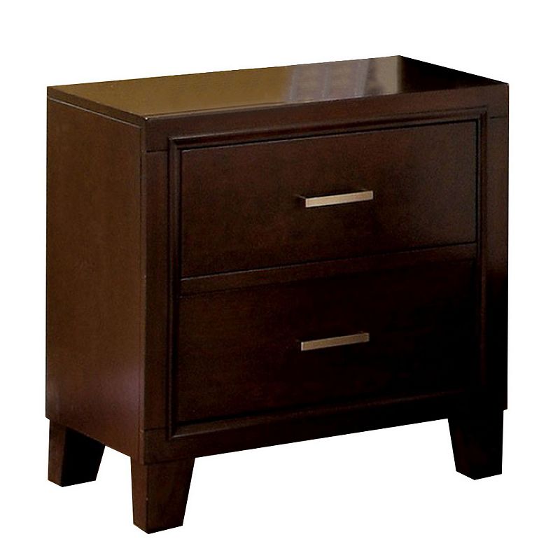 Enrico I Contemporary Style Nightstand， Brown Cherry