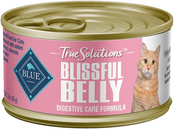 Blue Buffalo True Solutions Blissful Belly Digestive Care Formula Wet Cat Food， 3-oz， case of 24