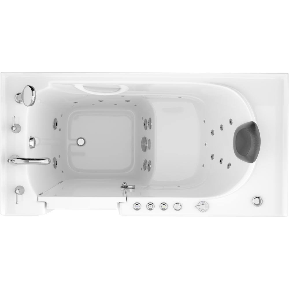 Universal Tubs Safe Premier 59 in. Left Drain Walk-in Air and Whirlpool Bathtub in White HD3060WILWD-CP