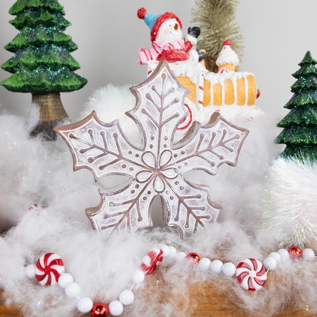 White Snowflake Christmas Tabletop Decoration