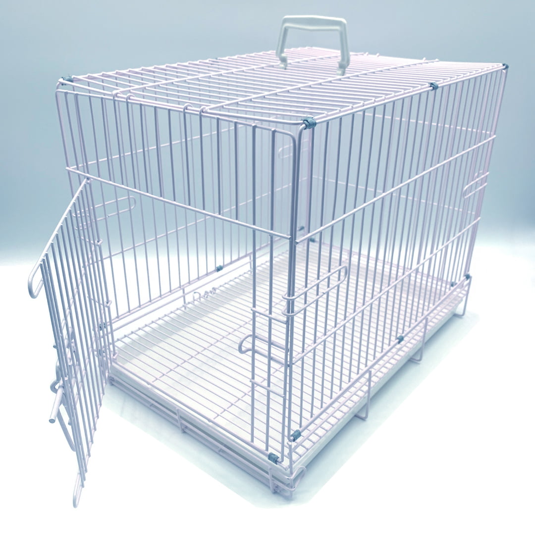 Foldable Training Carrier Travel Breeder Cage for Puppy Dog Kitten Cat Rabbit Bunny with 1/2-Inch Raised Bottom Wire Grid Mesh Floor