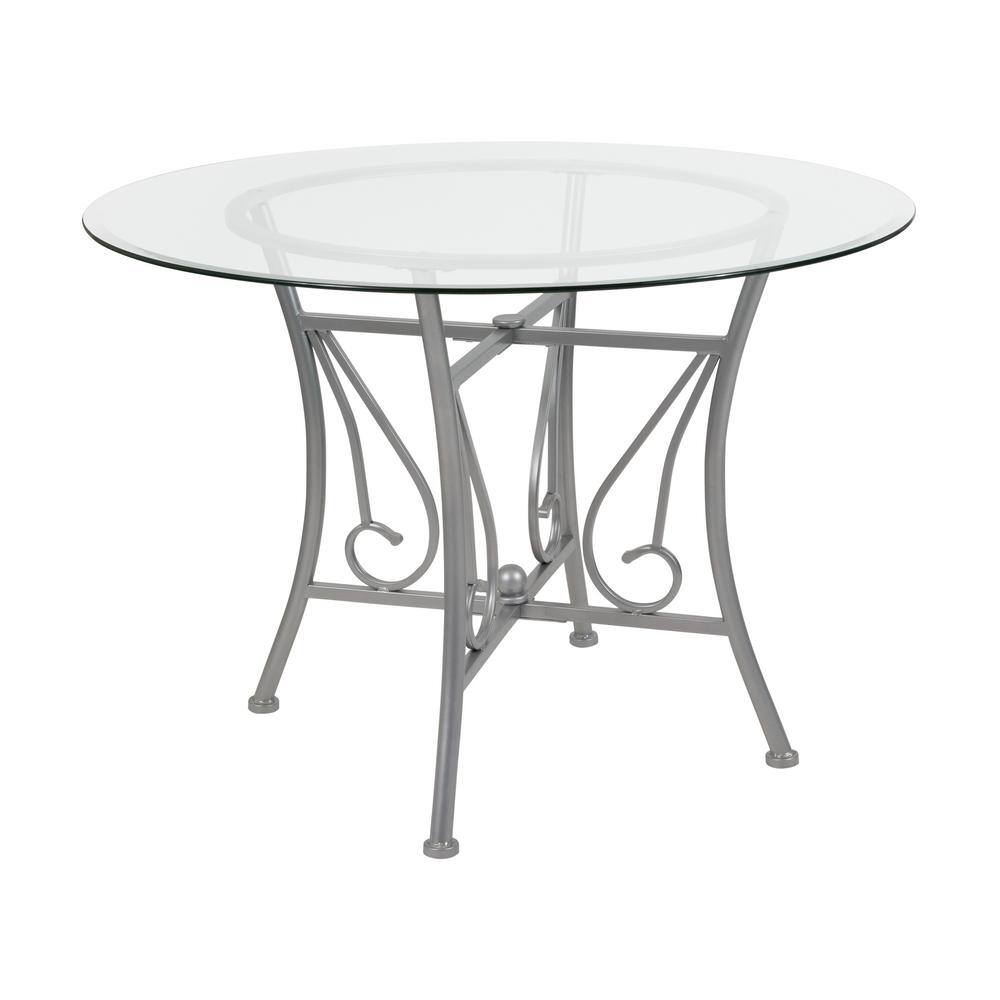 Carnegy Avenue Clear TopBlack Frame Dining Table CGA-XU-228534-CL-HD