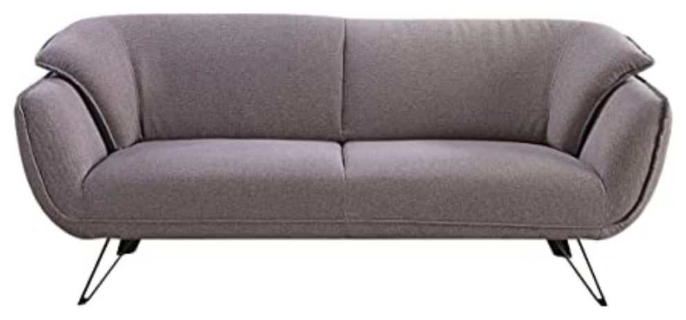 Modern Sofa  Hairpin Legs  ampUnique Padded Seat With Slightly Flared Arms  Gray   Midcentury   Sofas   by Decorn  Houzz