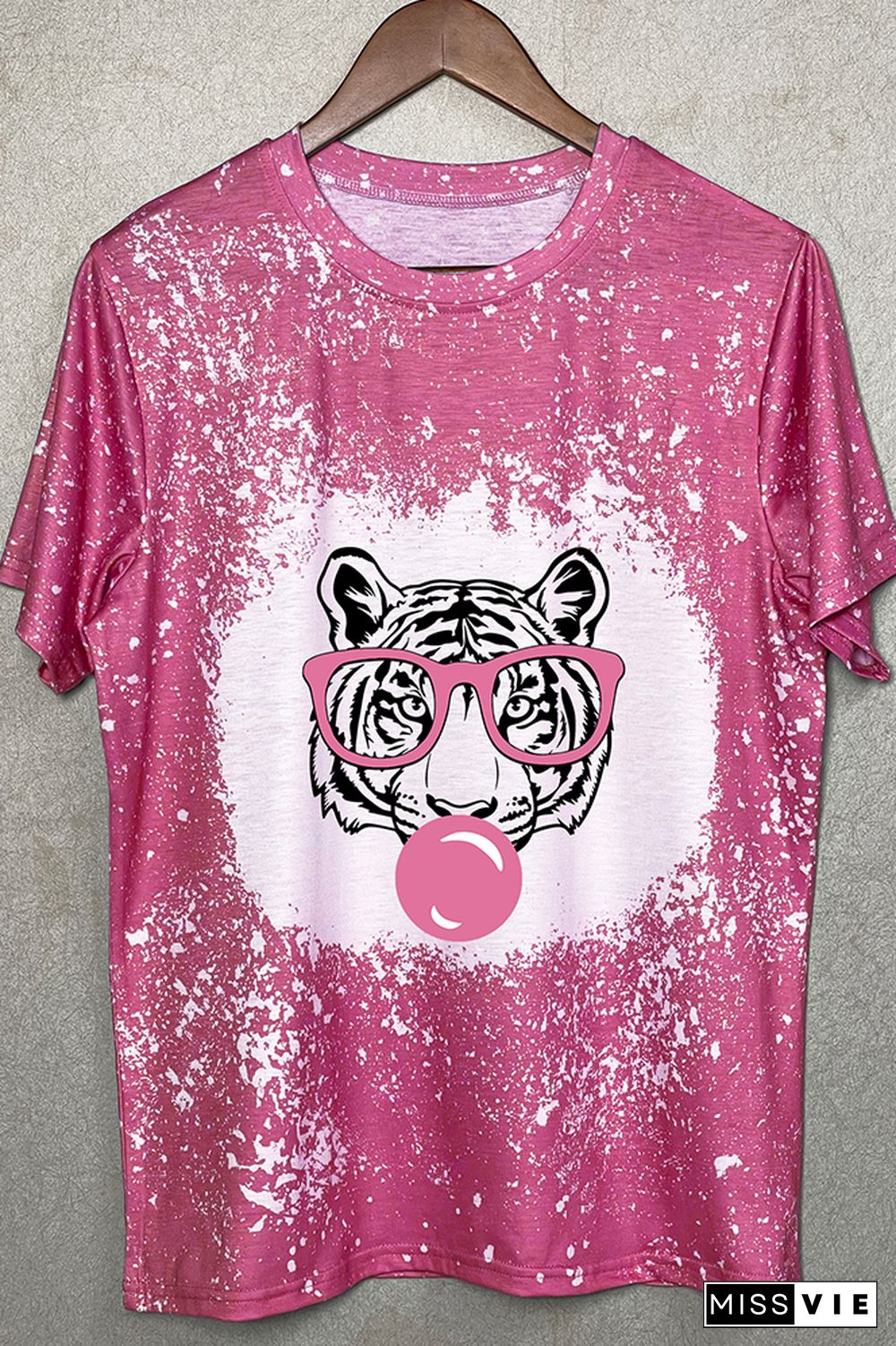 tiger with glasses bubble gum Graphic Tee Wholesale