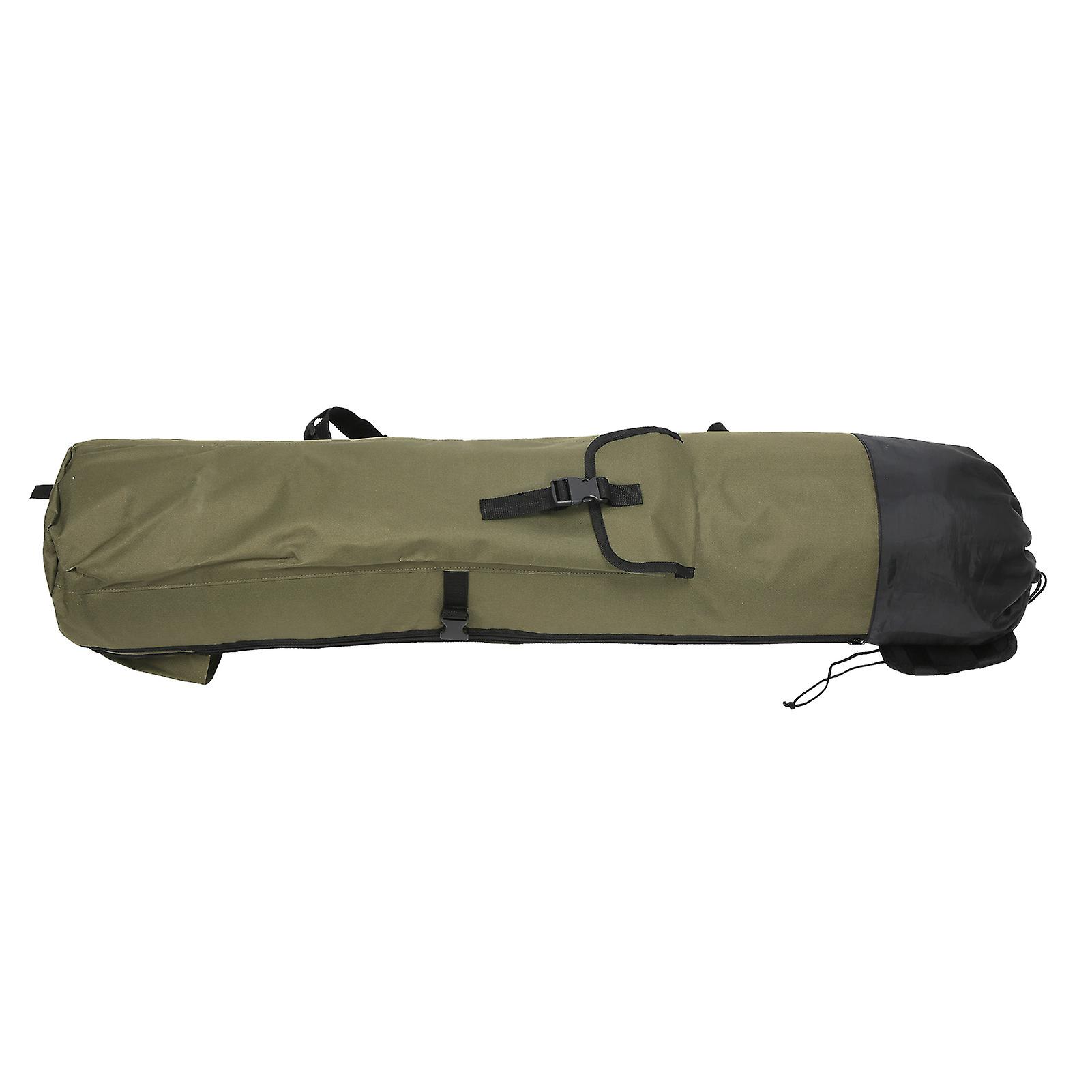 Multifunctional Fishing Rod Reel Storage Bag Pole Carry Case Fishing Tool Organizer(military Green )