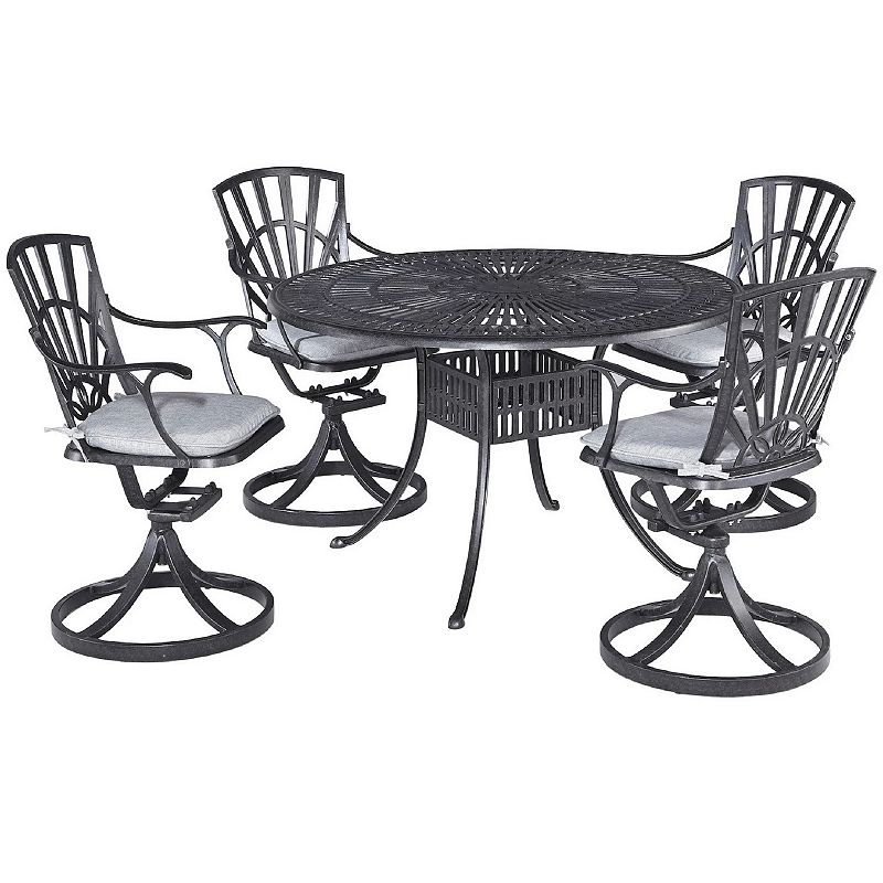 homestyles Patio Dining Table and Swivel Chair 5-piece Set