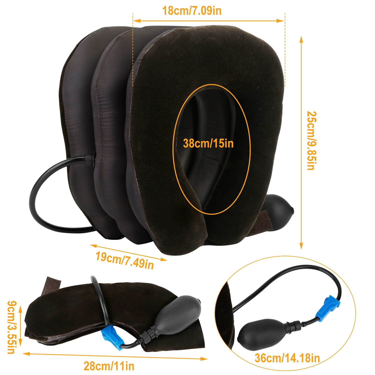 Cervical Neck Traction Device for Instant Neck Pain Relief, iMounTEK Inflatable & Adjustable Neck Stretcher Neck Support Brace, Best Neck Traction Pillow for Home Use Neck Decompression