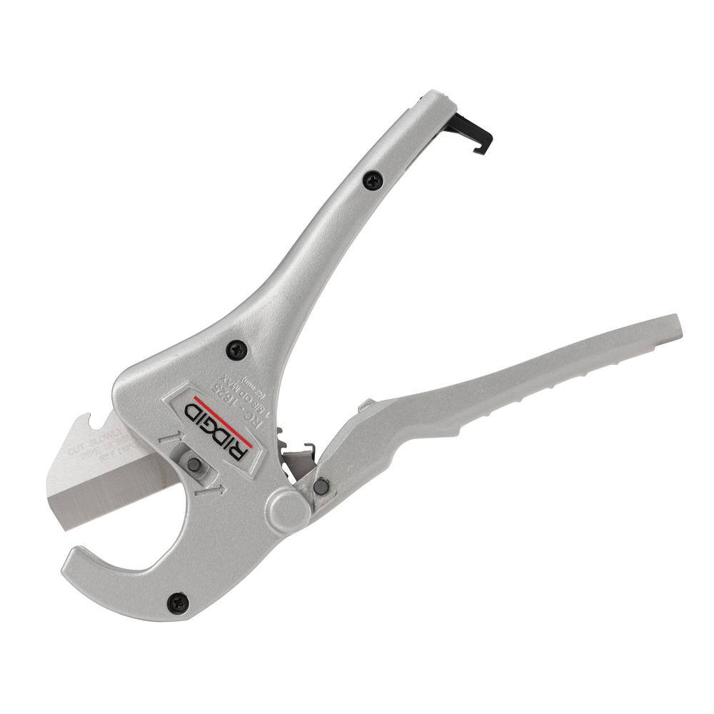 RIDGID 18 in. - 1-58 in. RC-1625 Aluminum Ratchet Action Plastic Pipe and Tubing Cutter Tool for Multilayer Tubing Jobs 23498