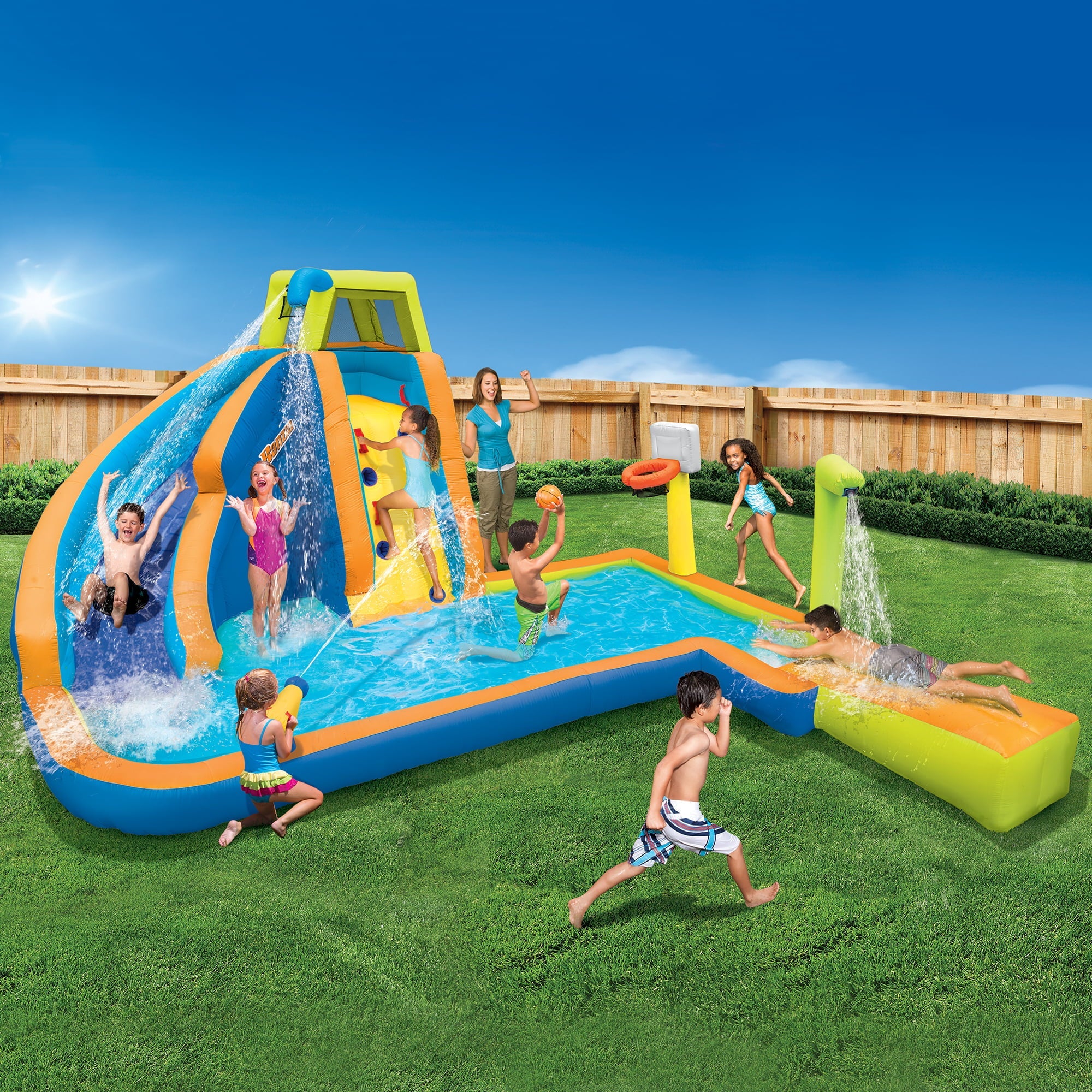 Banzai Hyper Drench 8-in-1 Giant Inflatable Water Slide Splash Park