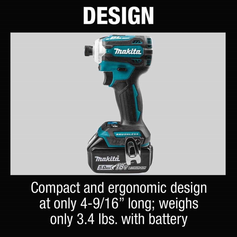 Makita 18V LXT Lithium-Ion Brushless Cordless Combo Kit 5.0 Ah (2-Piece) with bonus 18V LXT 6-1/2 in. Lightweight Circular Saw XT288T-XSS02Z