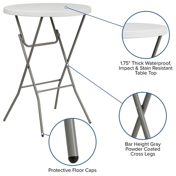 2.63Foot Round Plastic Bar Height Folding Event Table