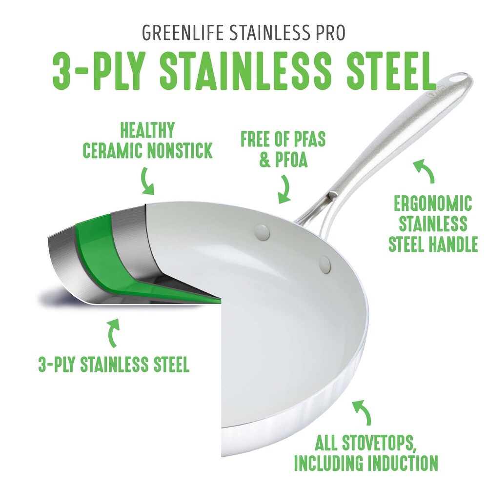 GreenLife Healthy Ceramic Nonstick Stainless Steel Pro 8\