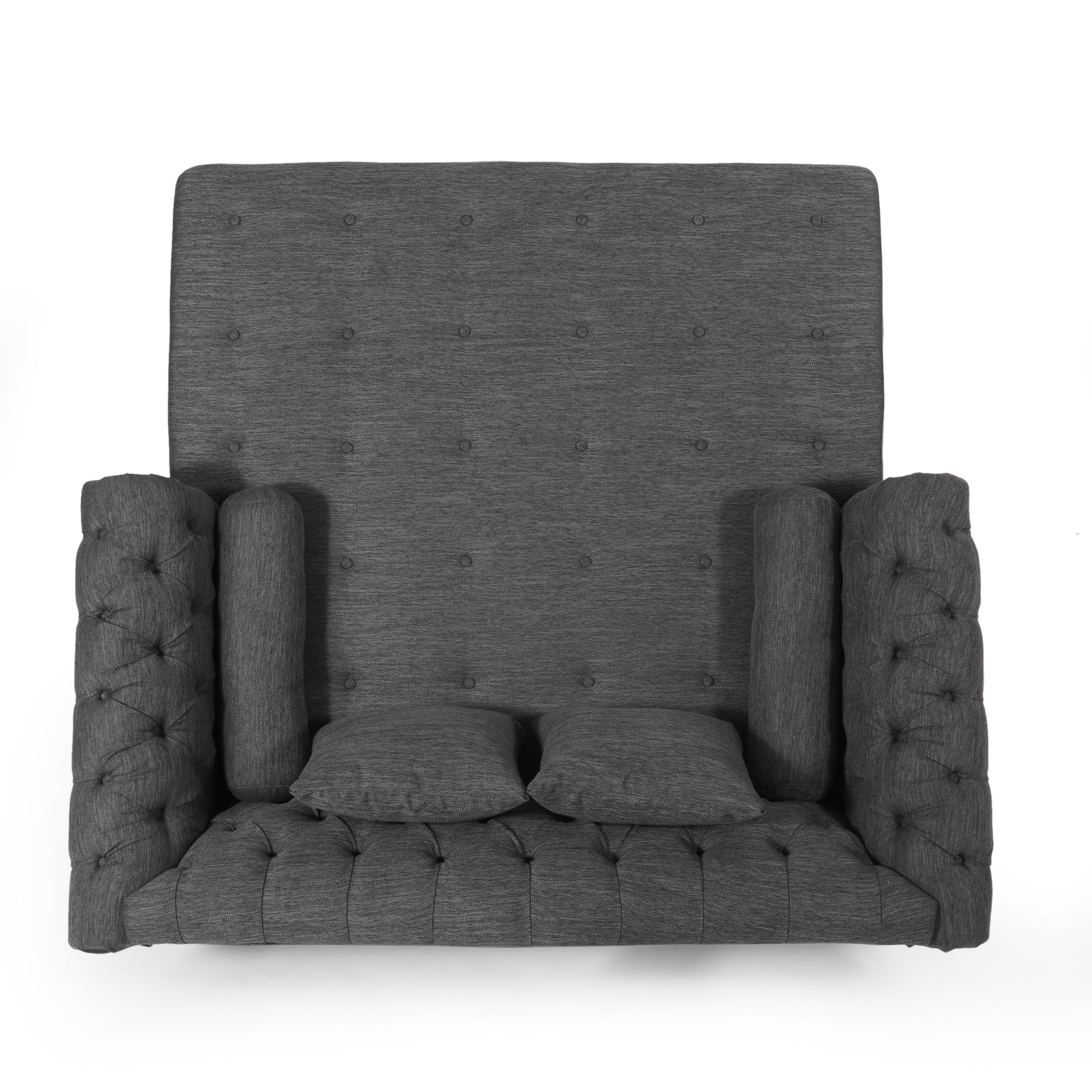 Horeb Contemporary Tufted Double Chaise Lounge with Accent Pillows