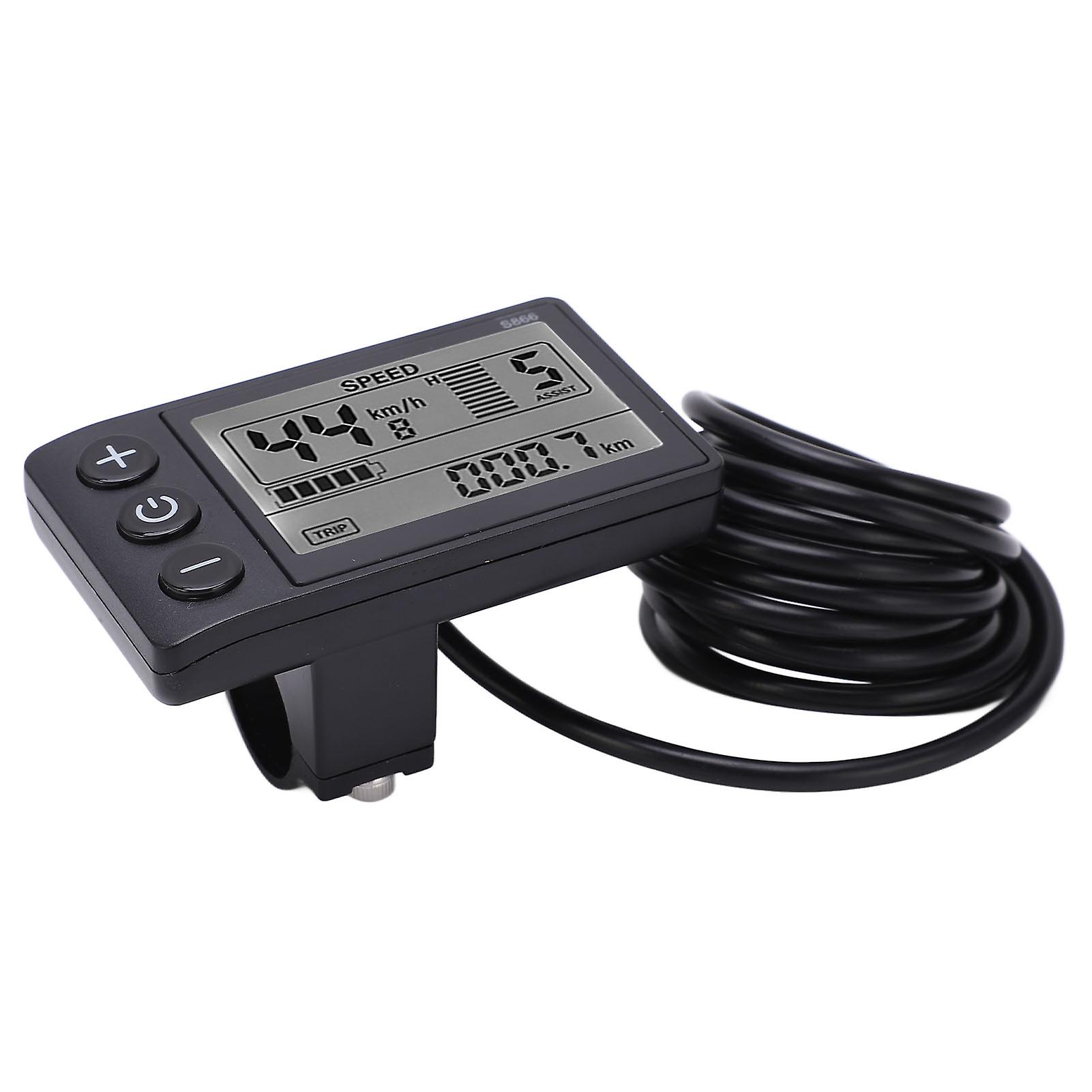 S866 Electric Bicycle Display Lcd Meter 24v 36v 48v Electric Scooter Control Panel With Sm Plug