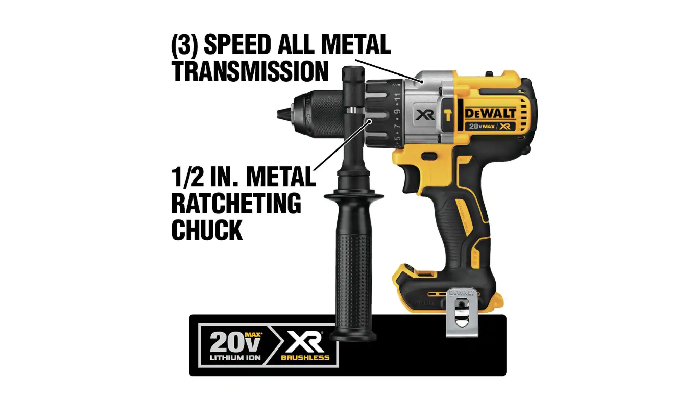 DEWALT DCD996P2 20-Volt MAX XR Cordless Brushless 3-Speed 1/2 in. Hammer Drill with (2) 20-Volt 5.0Ah Batteries and Charger