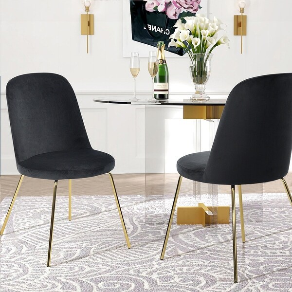 Homy Casa Glam Velvet Upholstered Side Dining Chair (Set of 2)