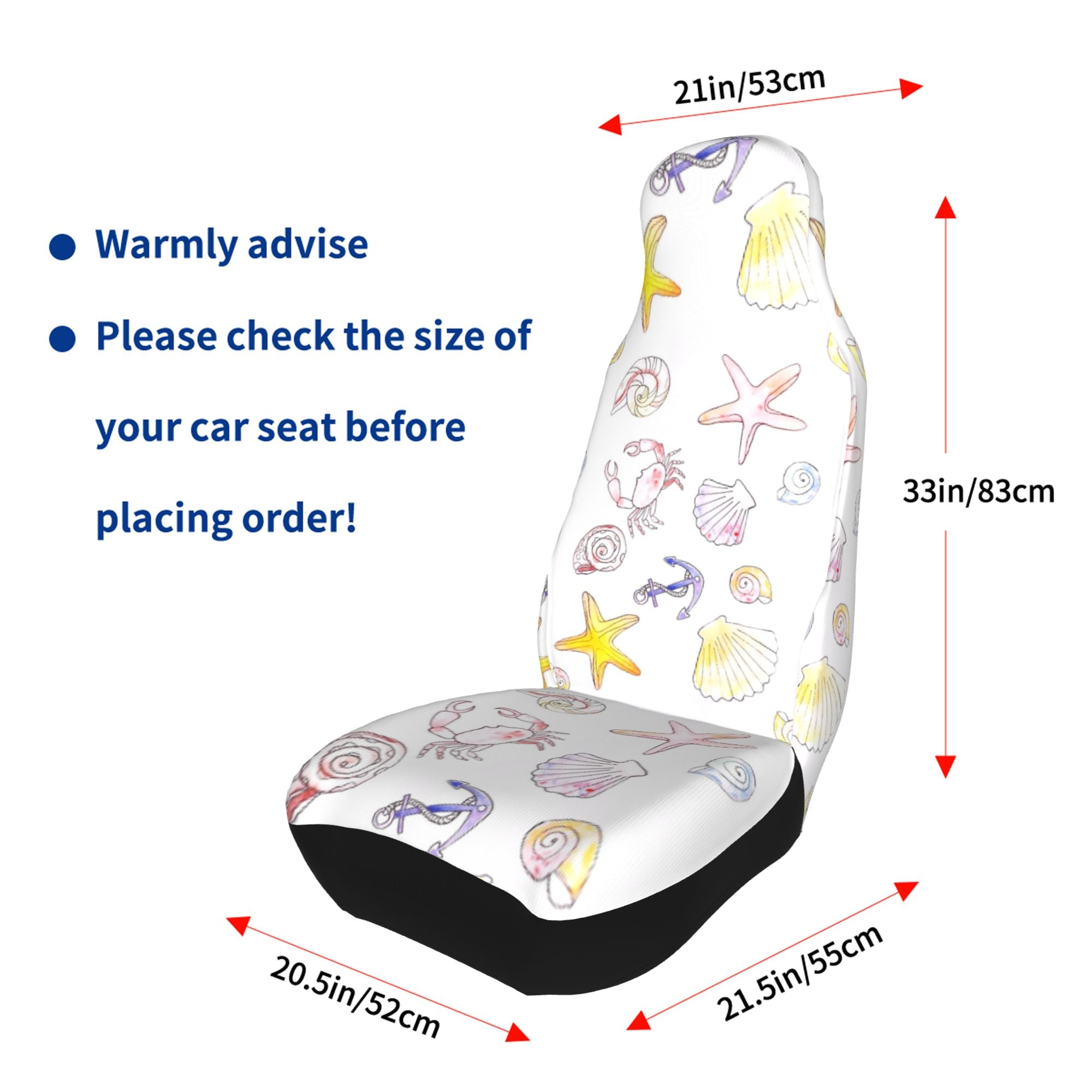 ZICANCN Car Seat Cover Nautical Doodle Car Front Seat Covers Protectors ， Automotive Seat Covers for Cars Trucks Suv