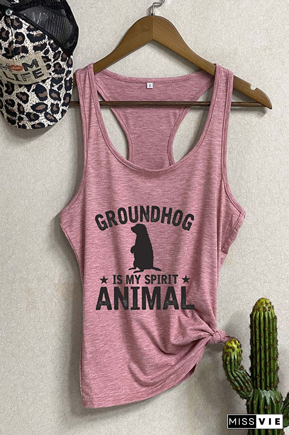 Groundhog Is My Spirit Animal Sleeveless Tank Top Wholesale