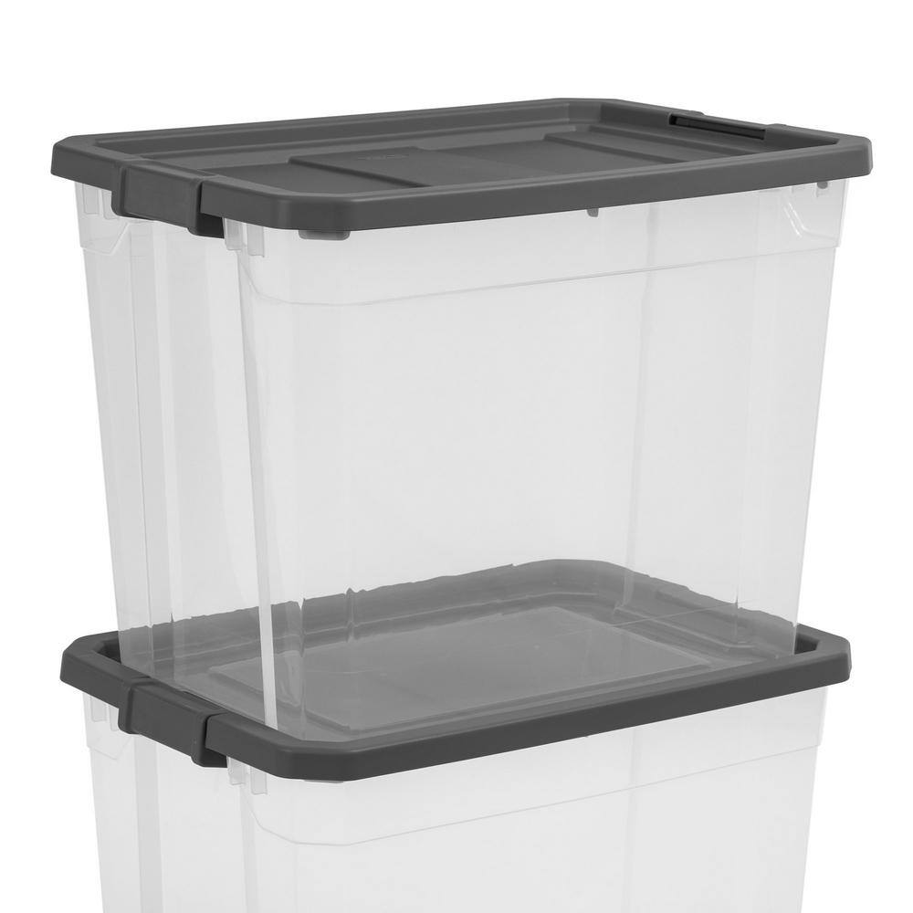 Sterilite 108 qt. Clear Stacker Storage Container Tote with Latching Lid (8-Pack) 8 x 14783V04