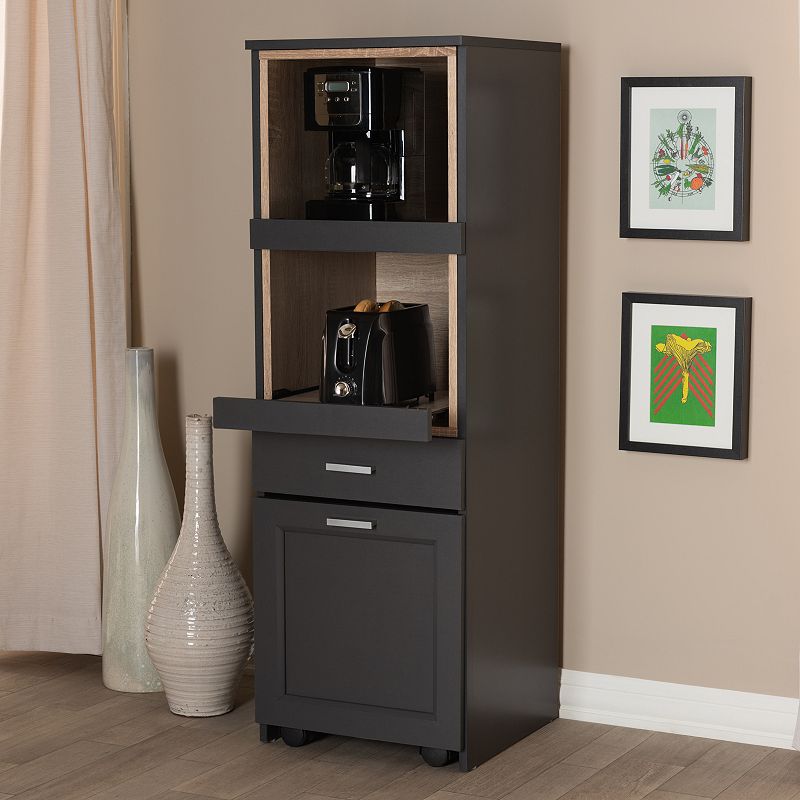 Baxton Studio Fabian Dark Gray Kitchen Storage Cart