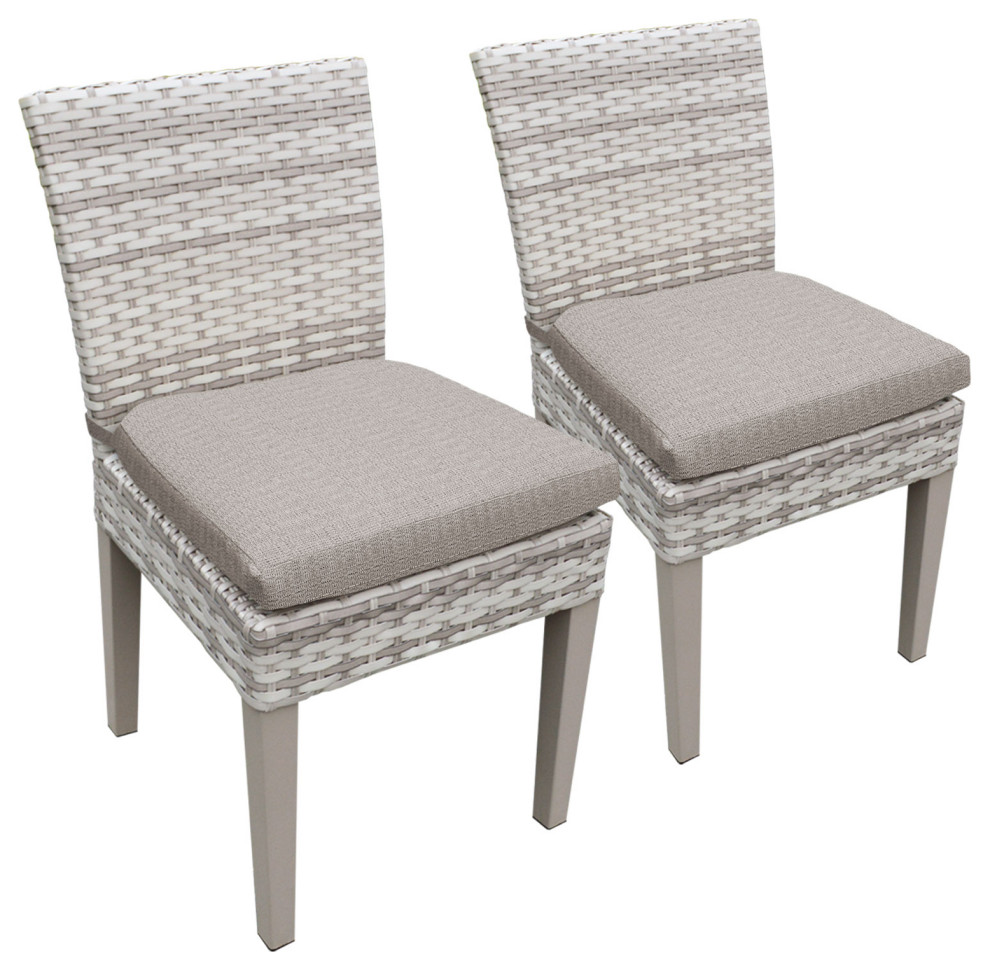 2 Fairmont Armless Dining Chairs   Tropical   Outdoor Dining Chairs   by TKClassics  Houzz