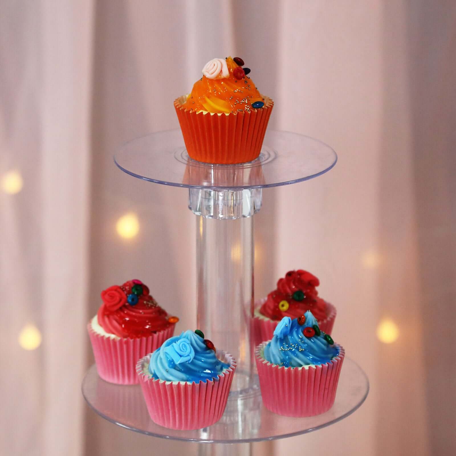 6-Tier Clear Acrylic Cupcake Tower Stand, Dessert Holder Display 33