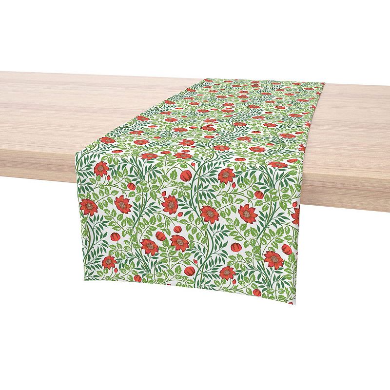 Table Runner， 100% Cotton， 16x90， Floral 72