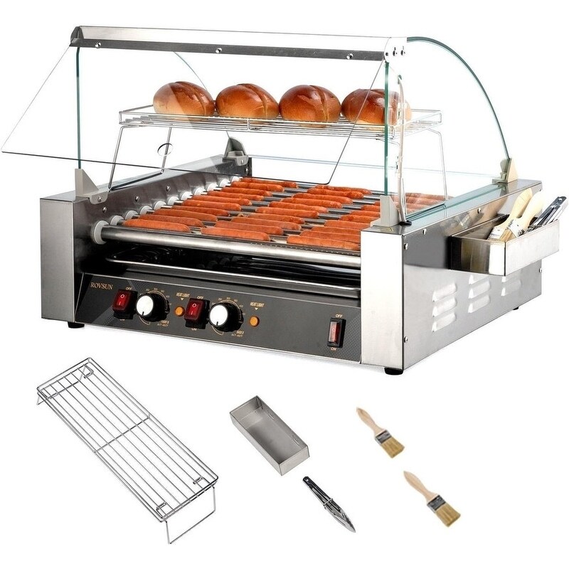 Electric Stainless Steel Hot Dog Grill Cooker Machine