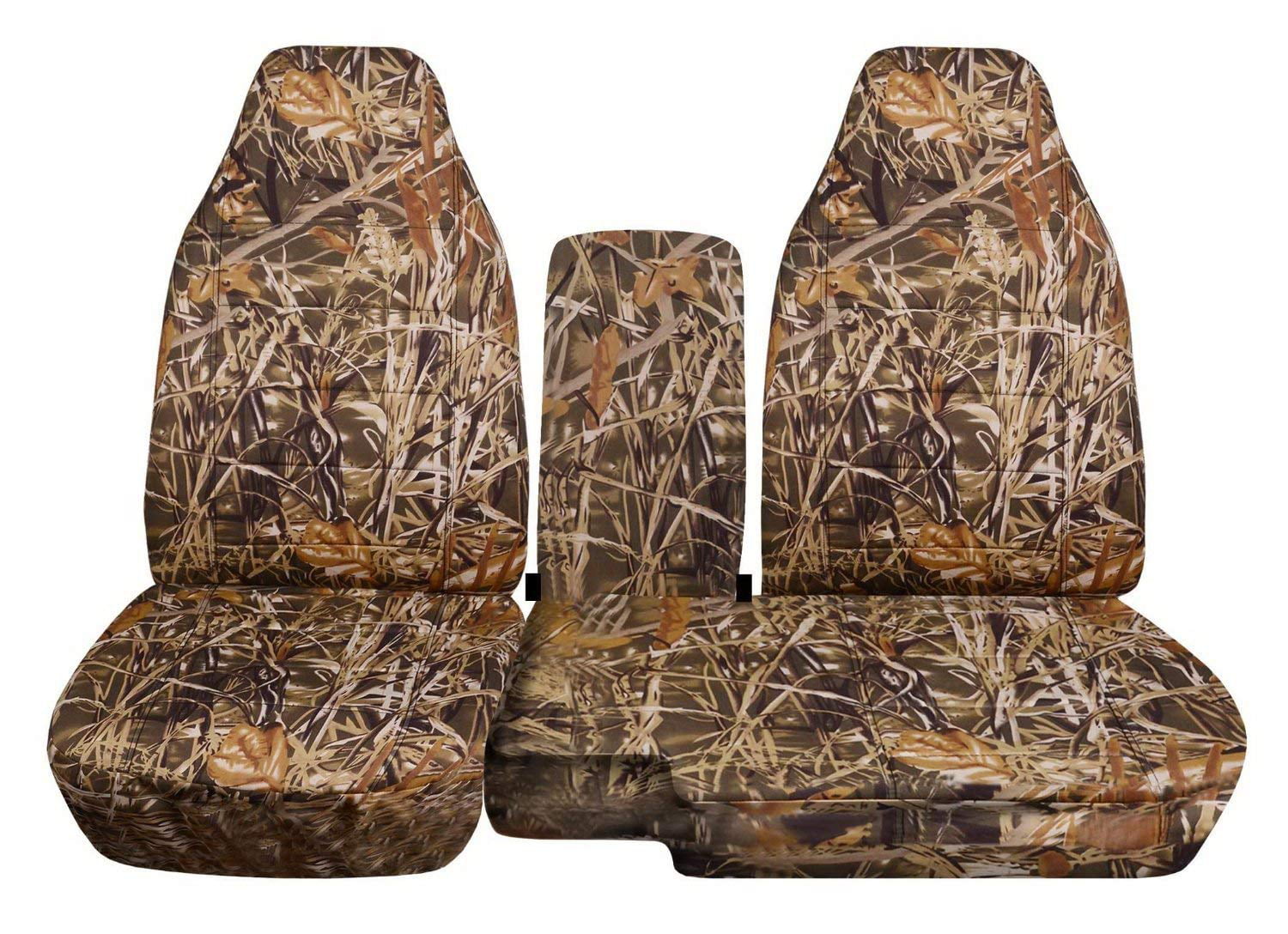 T19-Designcovers Compatible with 1998-2003 Ford Ranger/Mazda B-Series Camouflage Truck Seat Covers (60/40 Split Bench)w Center Console:Without Cup Holders:Wetland Camo